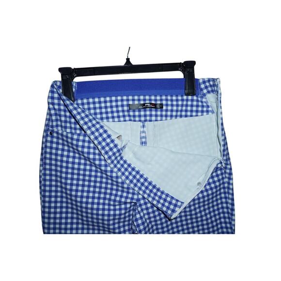 RLX Ralph Lauren Gingham Stretch Pants Size 8 Blue White Check Pull-On Golf - Picture 4 of 6